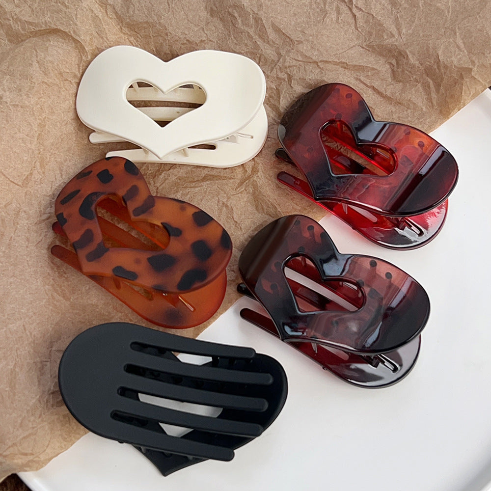 Stylish Flat Hair Heart Claw Clip