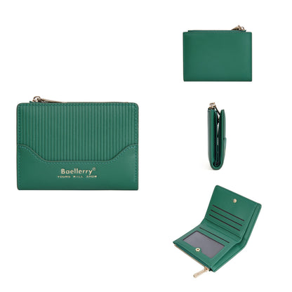 Simple Leather Splicing Card Cases Wallets