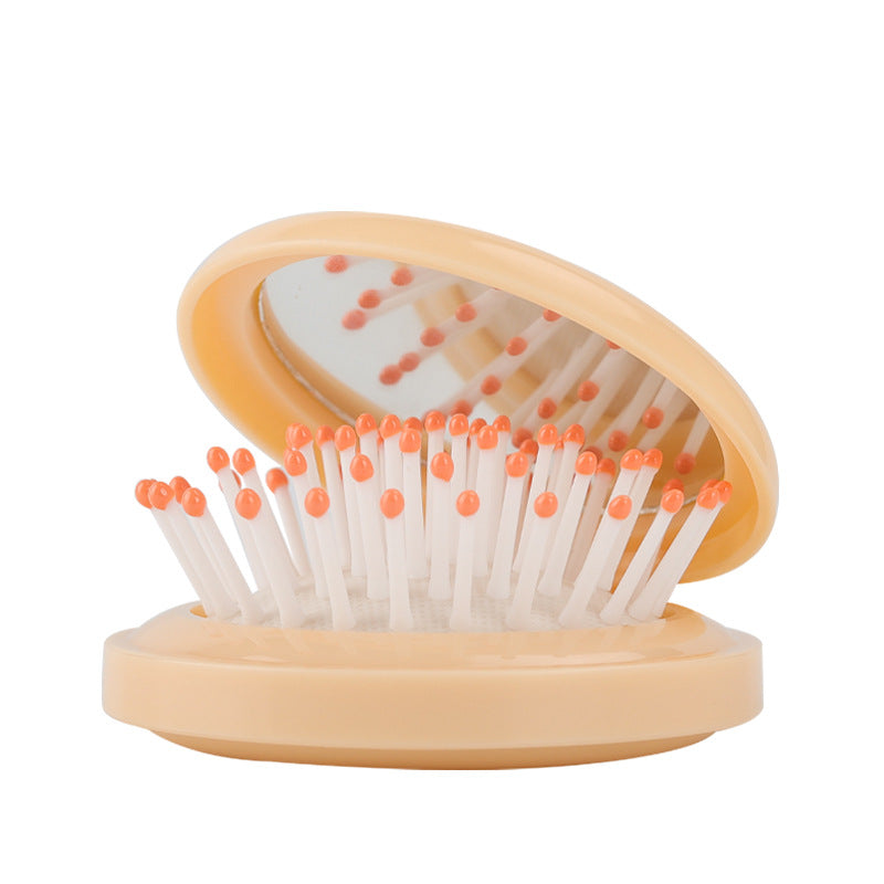 Folding Mini Pocket Cute Comb with Mirror