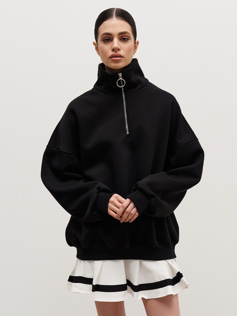 Loose Lapel Zipper Hoodie