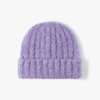 Solid Color Knit Hat Padded Beanie