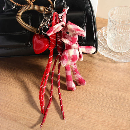 Red Plaid Rabbit Love Bag CHarms