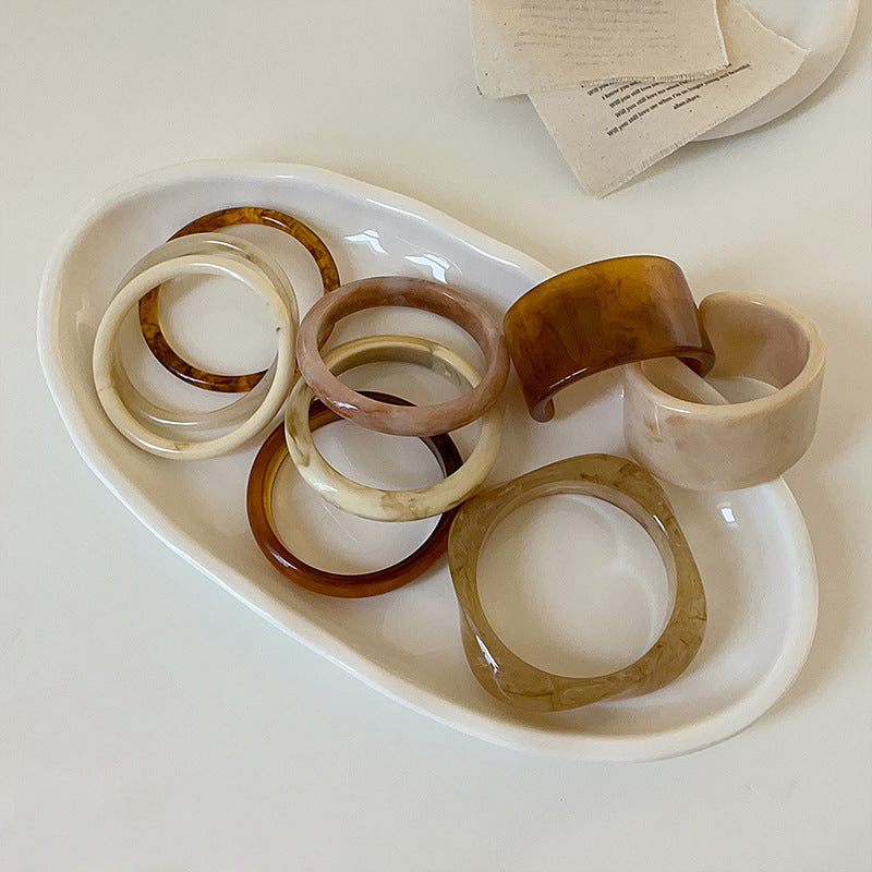 Irregular Acrylic Resin Layered Bracelets