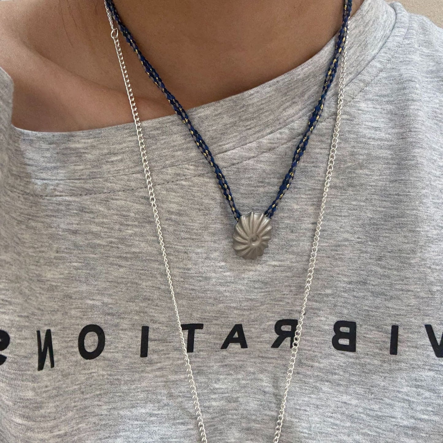 Handmade Shell Conch Braided Cord Necklace