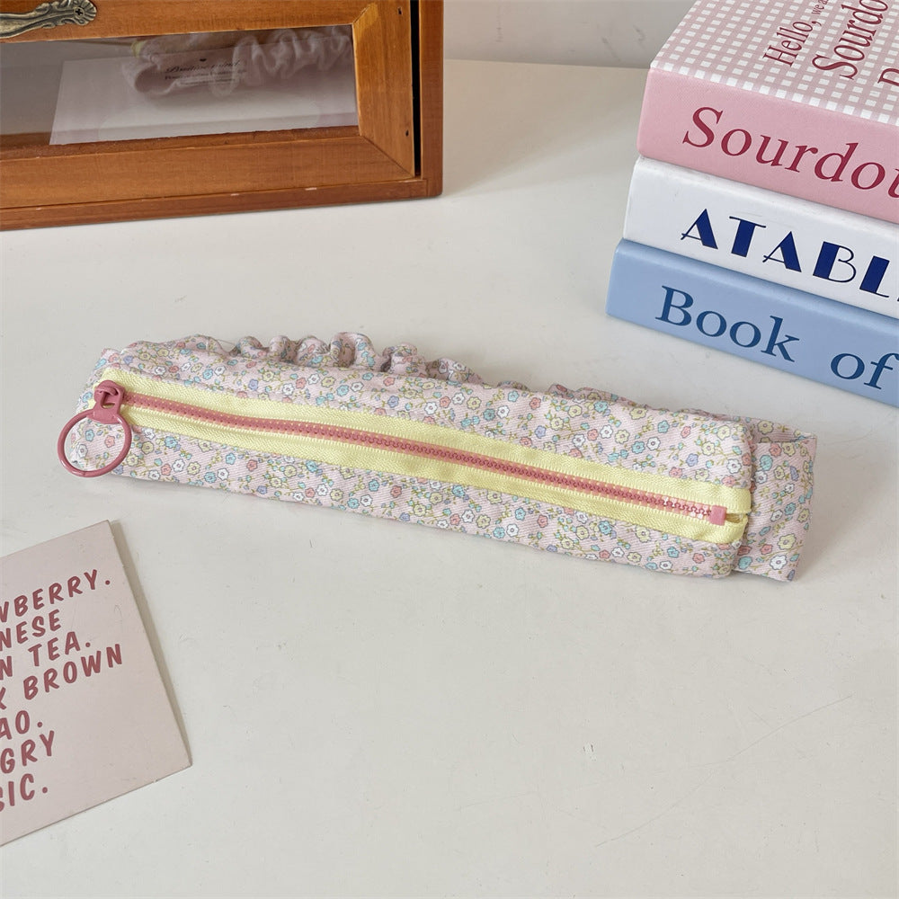 Flower Print Large Capacity Pencil Case Pouch