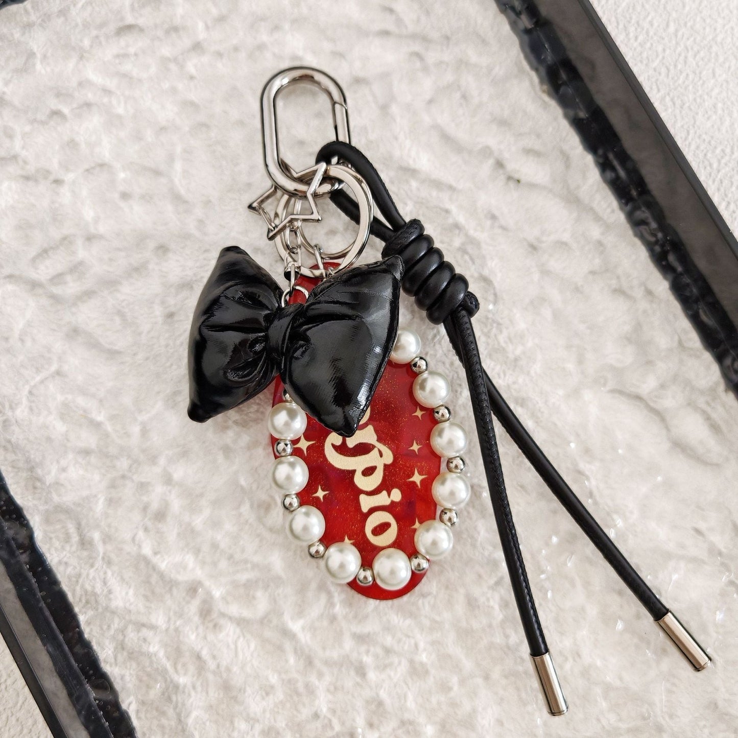 Simple Bow Pearls Keychain Bag Charms