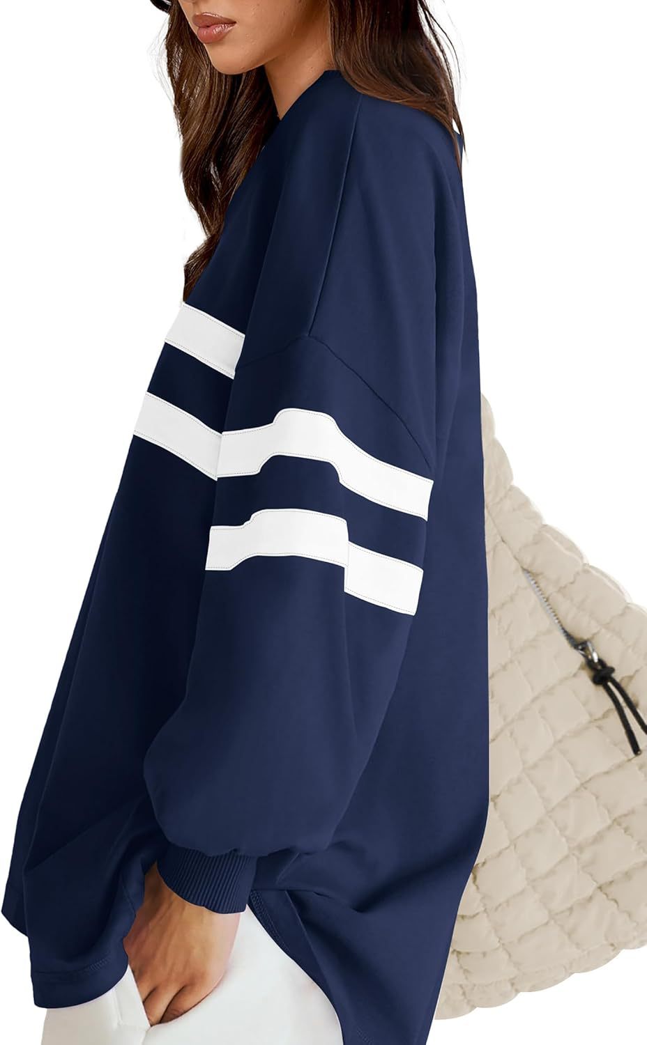 Oversize Splicing Casual Pullover Sweatshirt