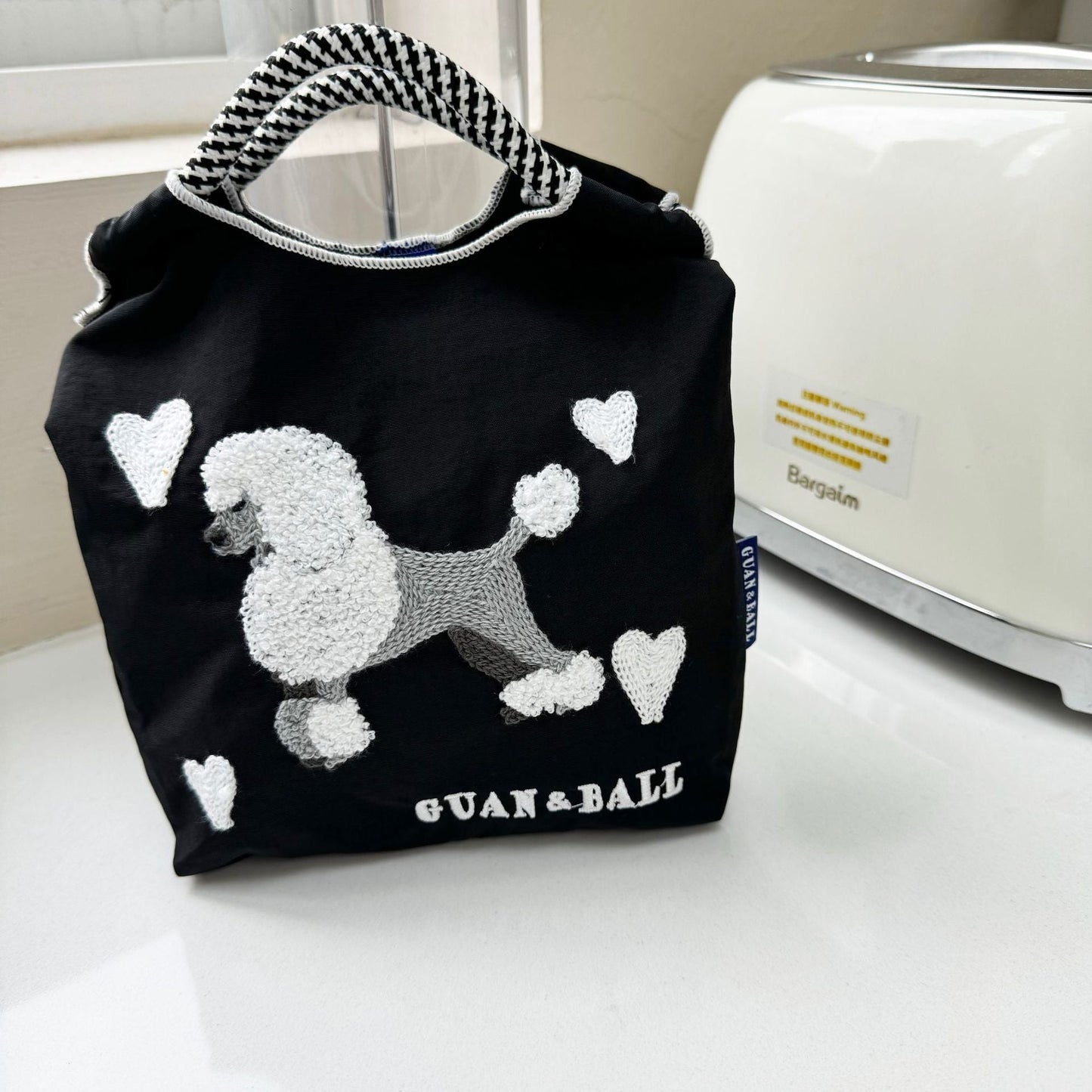 Mini Embrodered Nylon Shopping Shoulder Bag
