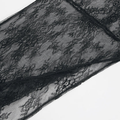 Lace See Through Side Split Long Dress