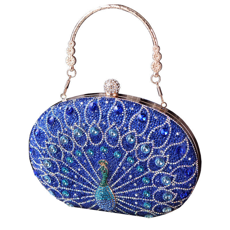 Peacock Rhinestone Elegant Party Evening Handbag