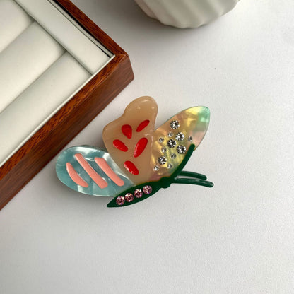 Colorful Butterfly Rhinestone Hair Claws