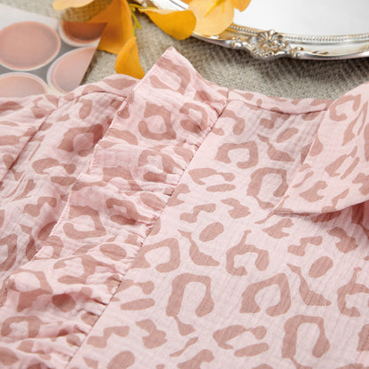 Leopard Print Flounce Homewear Sets