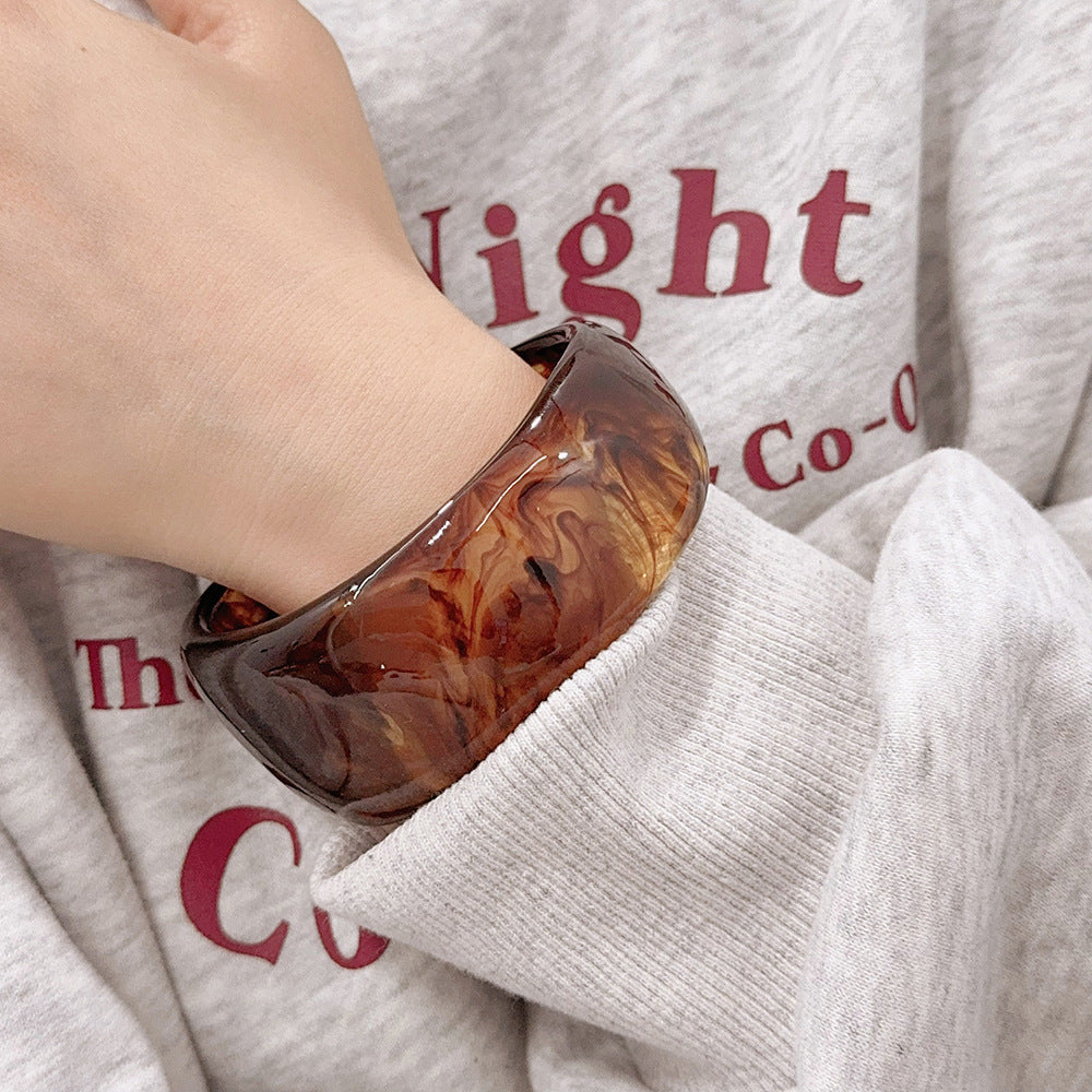 Wide Vintage Tiedye Acrylic Bracelets