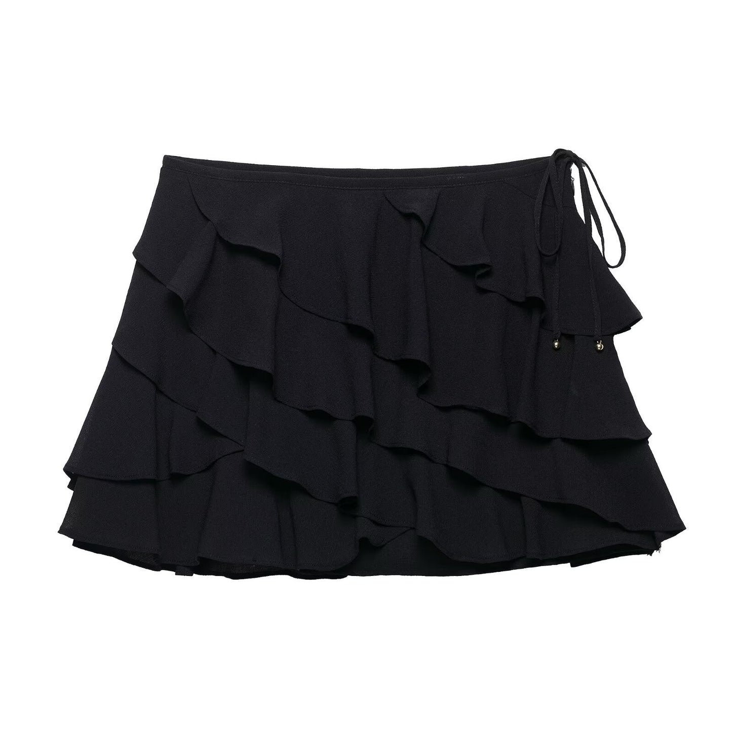 Ruffle V-Neck Sleeveless Top Mini Skirt Set