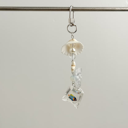 Cute Seashell Fish Keychain Bag Charm