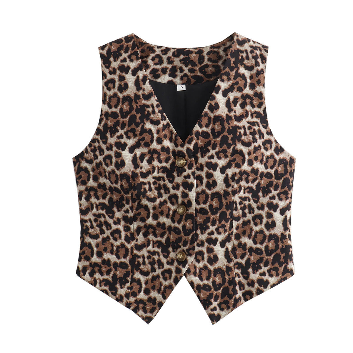Leopard Print Sexy V-Neck Short Vest
