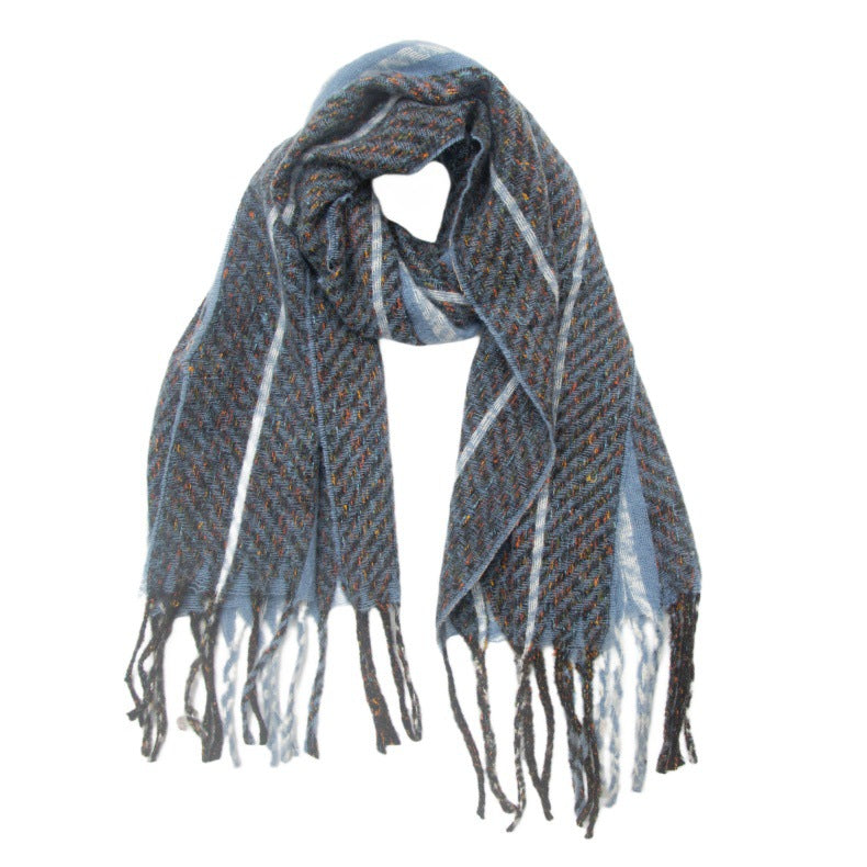 Striped Contrast Color Scarves