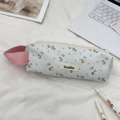 Simple Flower Print Makeup Pencil Pouch