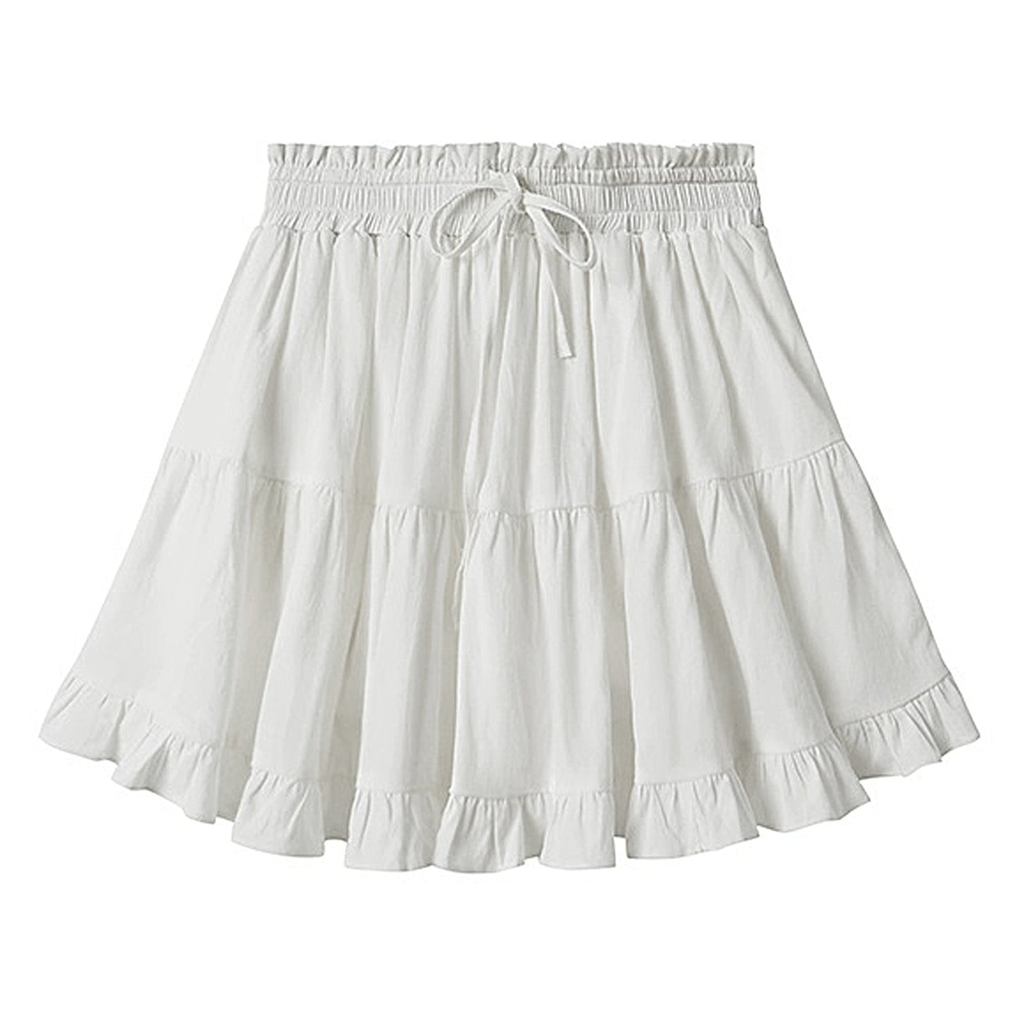 Trendy Pleated High Waisted Drawstring Skirt