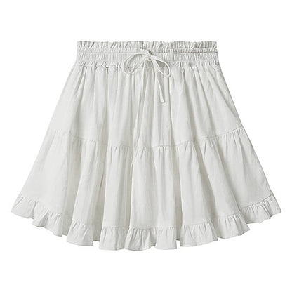 Trendy Pleated High Waisted Drawstring Skirt