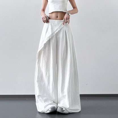 Asymmetric Casual High Waisted Wide Leg Pants