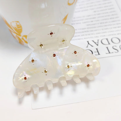 Solid Color Rhinestone Acetate Hair Claw