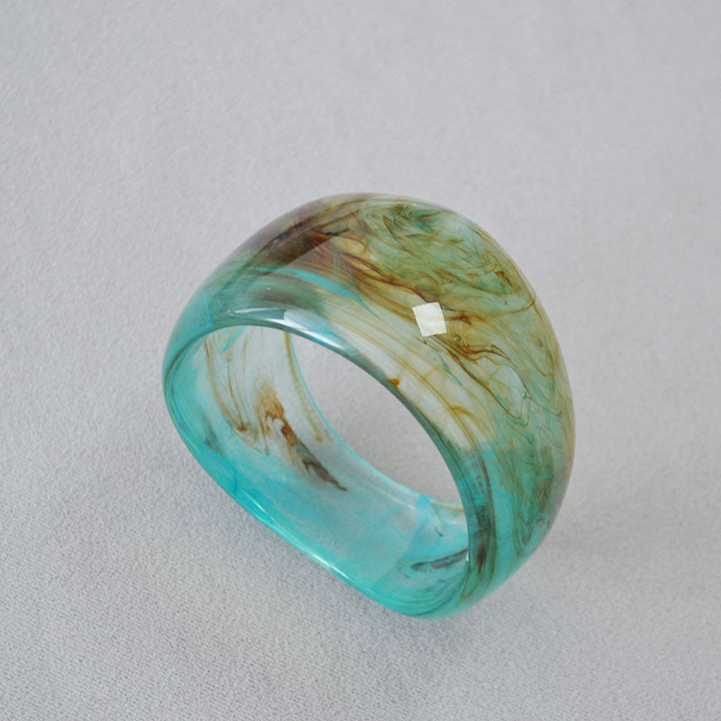 Vintage Irregular Ink-Marbled Cuff Bracelet