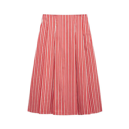 Sexy Striped Sleeveless Top A-Line Skirt Set