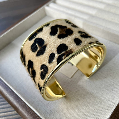 Zebra Leopard Open Punk Bracelets