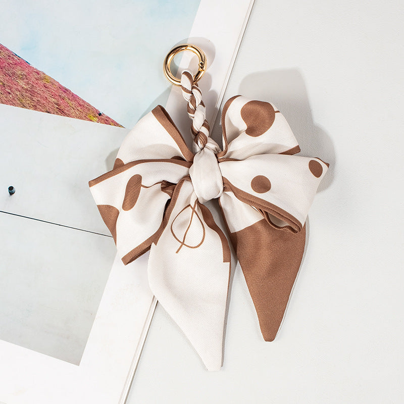 Vintage Print Satin Bow Bag Charms