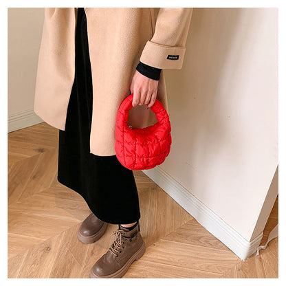 Solid Color Cloud Bag Cute Mini Handbag