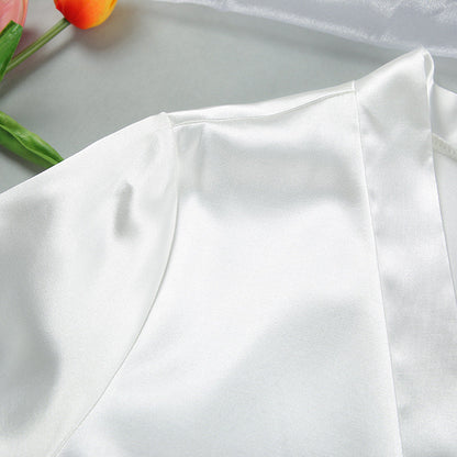 Sexy Feather Waist Tie Homewear Dress