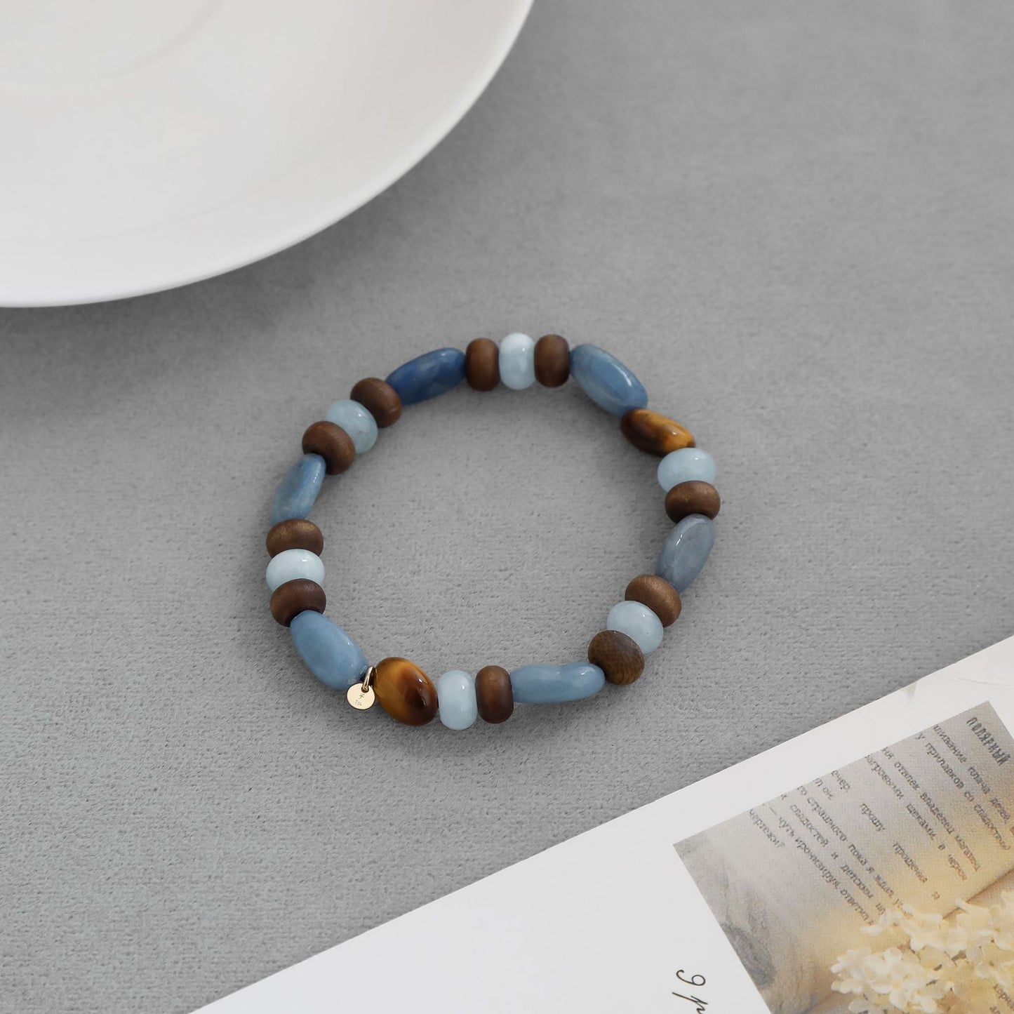 Natural Wood Round Beaded Handmade Bracelet