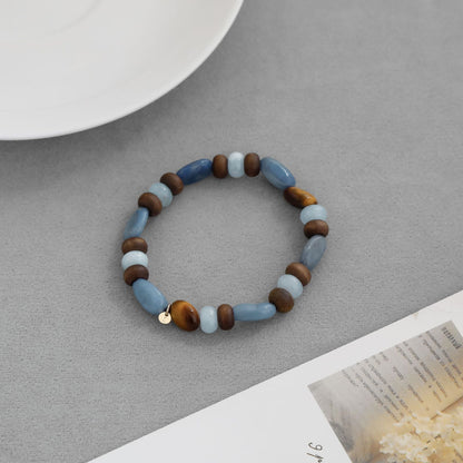 Natural Wood Round Beaded Handmade Bracelet
