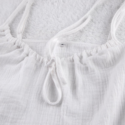 White Loose Casual Sleepwear Sets