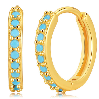 Simple Turquoise Vintage Hoop Earrings