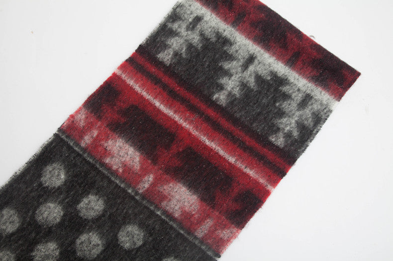 Contrast Color Print Tassel Scarves