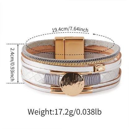 Vintage Layered PU Leather Bracelets