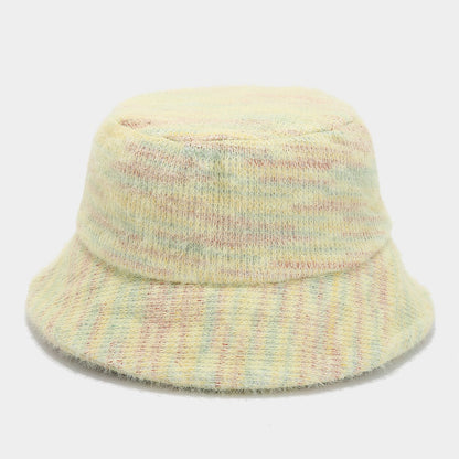Trendy Colorful Knit Winter Bucket Hat