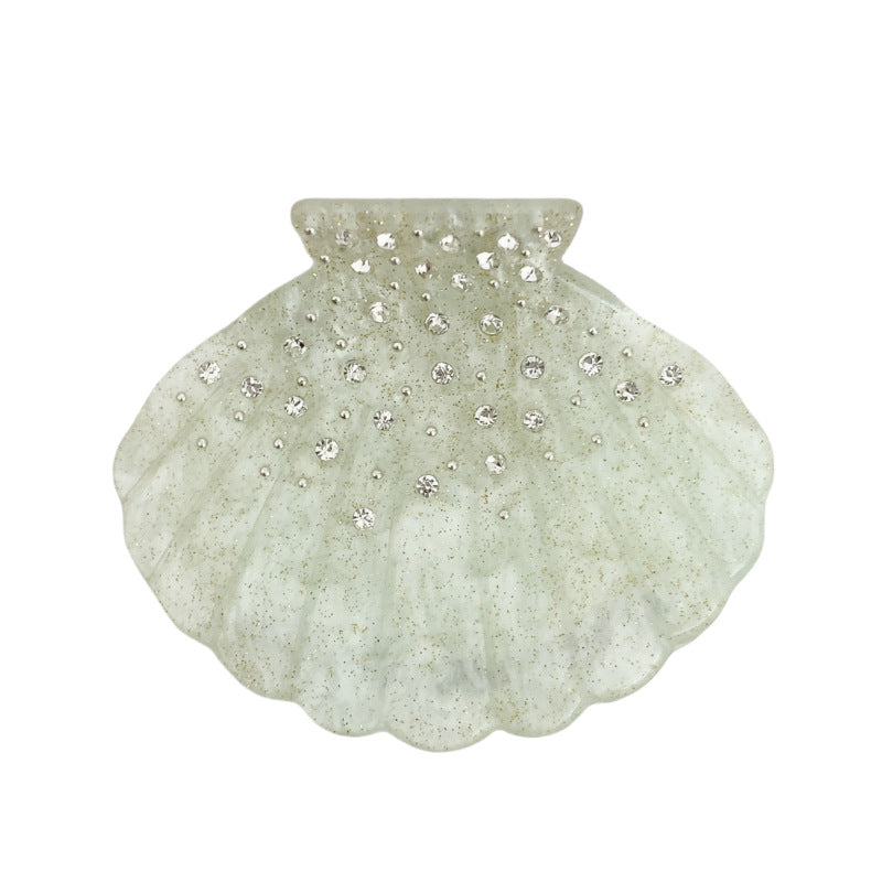 Sparkling Rhinestone Shell Acetate Hair Claw