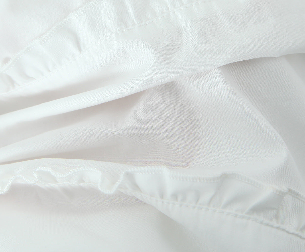 White Sweet Flounce Sleeveless Top Skirt Set