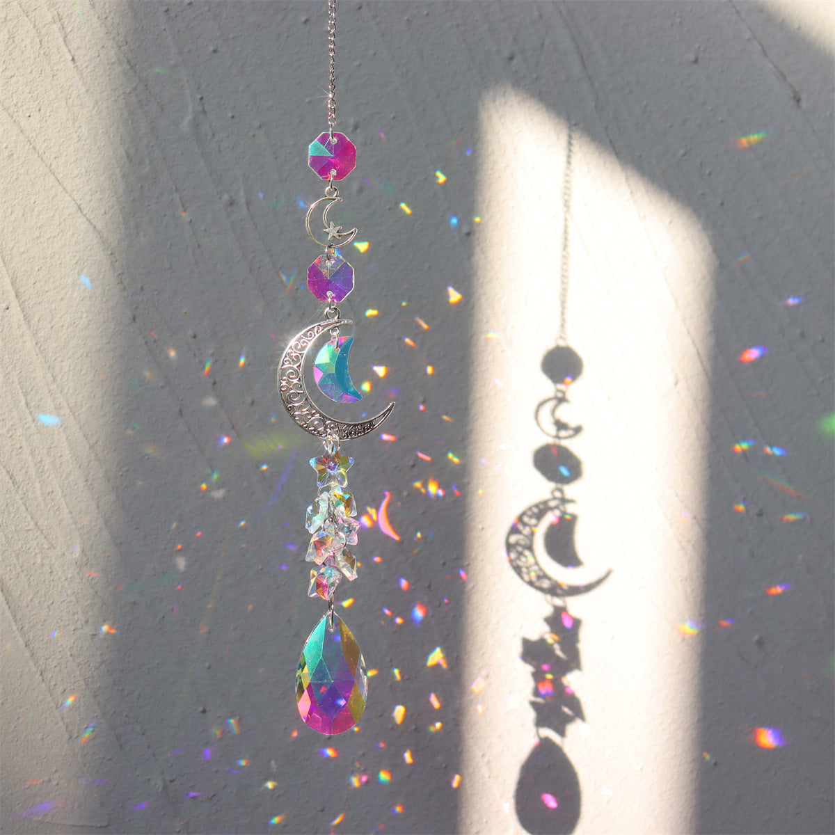 3+ Moon Star Crystal Suncatcher Hangings