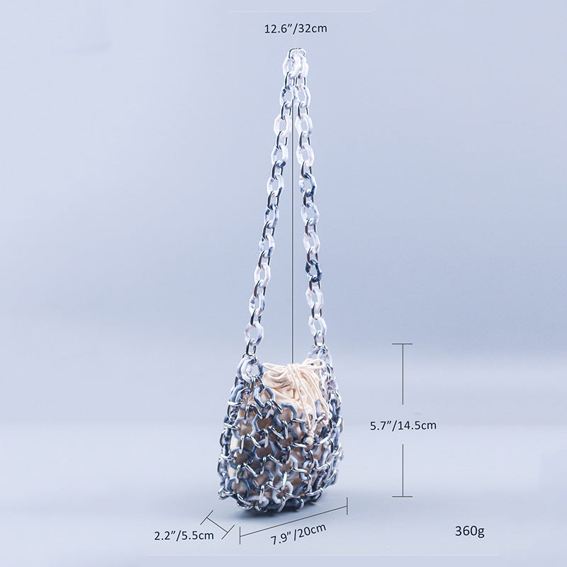 Hollow Out Handmade Beads Shoulder Bag