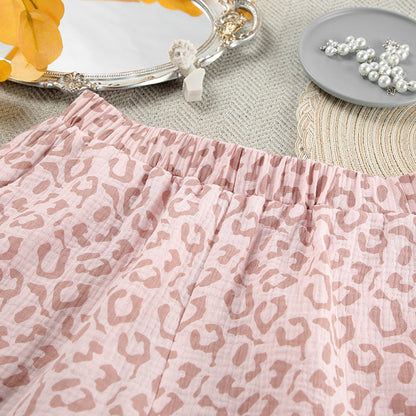 Leopard Print Flounce Homewear Sets