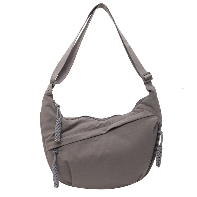 Solid Color Nylon Large Capacity Shoulder Bag