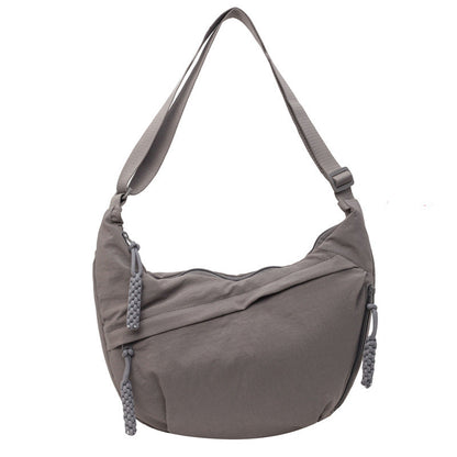 Solid Color Nylon Large Capacity Shoulder Bag