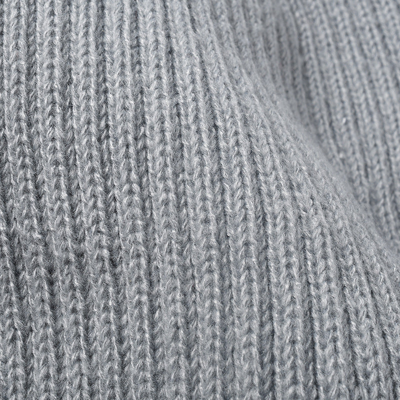 Spliced Color Knit Hat Padded Beanie