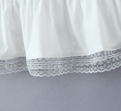 White Sweet Flounce Sleeveless Top Skirt Set