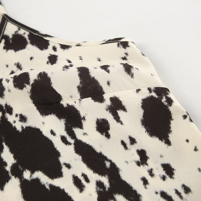 Sexy Spaghetti String Printed  A-Line Dress