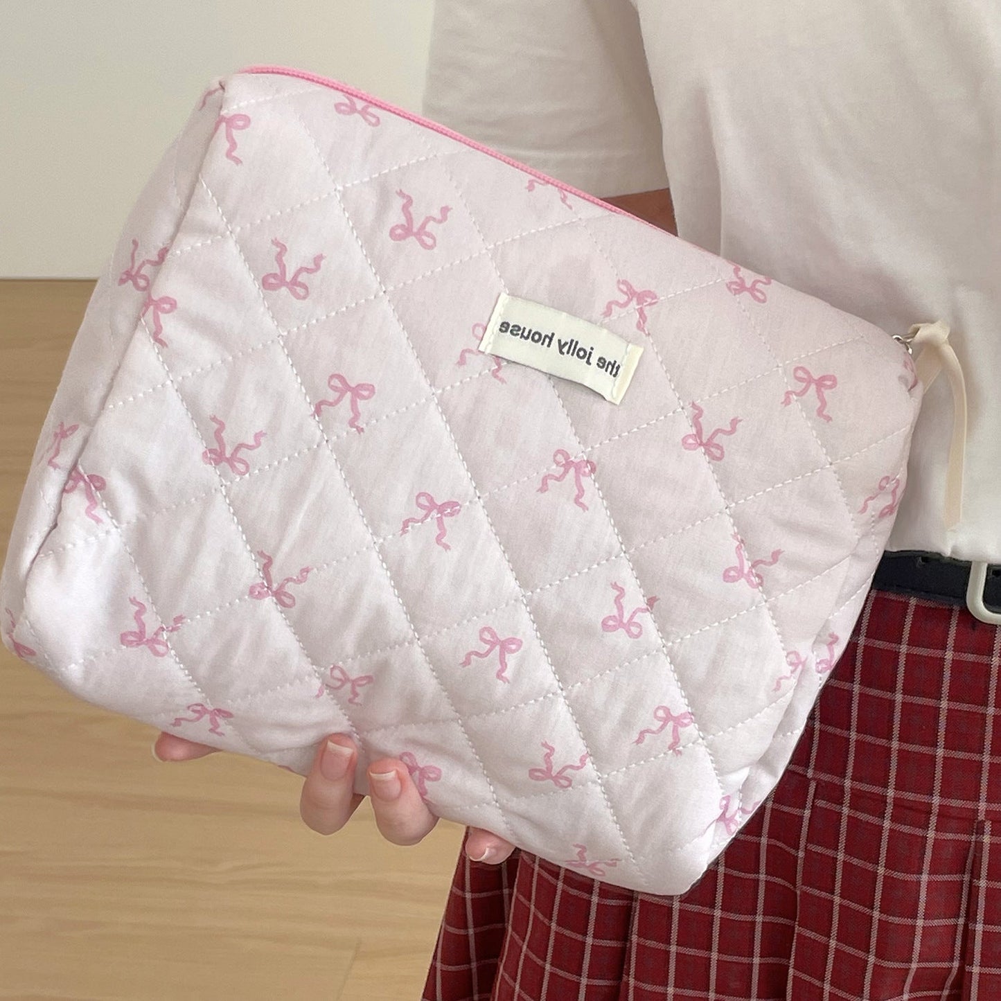 Pink Bow Large Capacity Sweet Make Up Bag